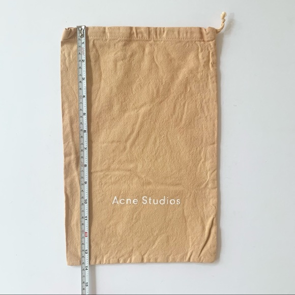 ACNE STUDIO | 1PC CANVAS DUST BAG SMALL WITH DRAWSTRING MODERN LOGO TAN STORAGE - Picture 3 of 8